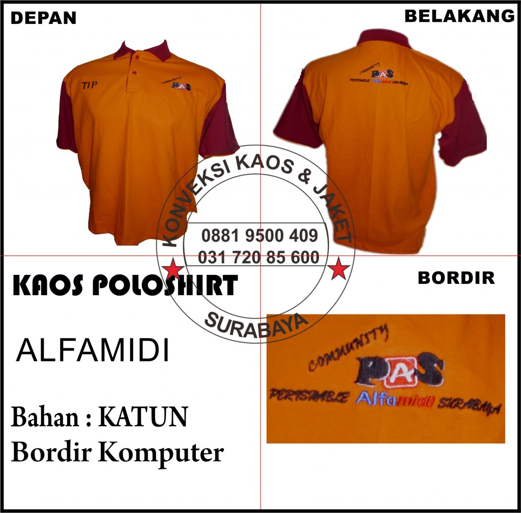 Pesan Kaos Polo Bordir di Surabaya, pesan baju bordir, pesan seragam polo bordir